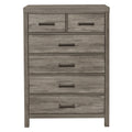 Rustic Style Bedroom Chest Of 6 Drawers Gray Finish Premium Melamine Laminate Wooden Furniture 1Pc Gray Bedroom Rustic,Transitional Wood