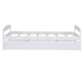 Twin Size Platform Bed With Twin Size Trundle, White Box Spring Not Required Twin White Wood Bedroom Pine
