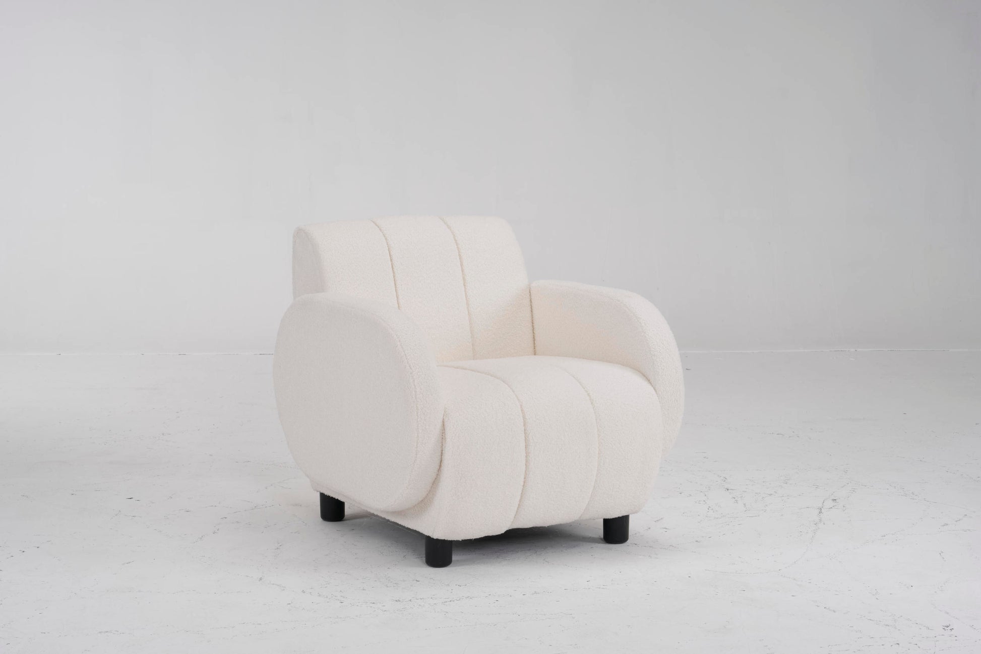 Modern Fabric Upholstered Armchair With Upholstered Reading Chair, Single Sofa, Living Room, Bedroom, Bed, Office Lounge Club Chair, Teddy Velvet White Aluminum