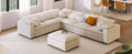 Oversized Modular Sectional Sofa With Ottoman L Shaped Corner Sectional For Living Room, Office, Spacious Space Beige Polyester 7 Seat