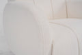 Modern Fabric Upholstered Armchair With Upholstered Reading Chair, Single Sofa, Living Room, Bedroom, Bed, Office Lounge Club Chair, Teddy Velvet White Aluminum