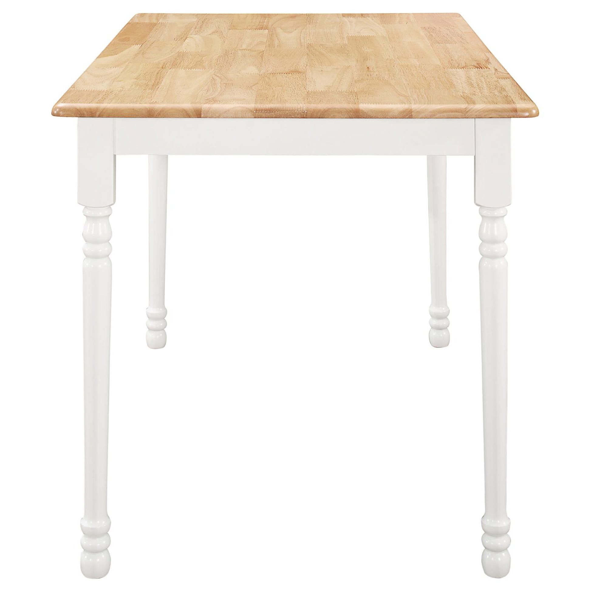 Natural And White Dining Table Natural White Light Brown Dining Room Farmhouse,Rustic Rubberwood Rectangular Kitchen & Dining Tables Wood