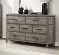 Rustic Style Bedroom Dresser Of 7 Drawers Weathered Gray Finish Premium Melamine Laminate Wooden Furniture 1Pc Gray Bedroom Rustic,Transitional Wood