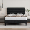 Full Bed Frame With Headboard,Sturdy Platform Bed With Wooden Slats Support,No Box Spring,Mattress Foundation,Easy Assembly Dark Grey Dark Grey Wood