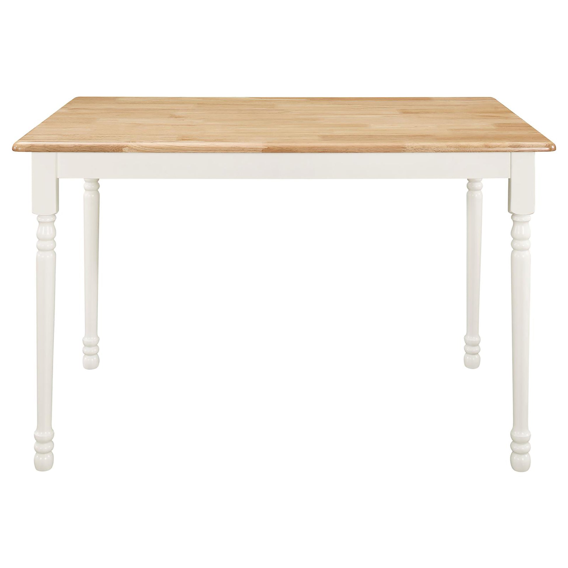 Natural And White Dining Table Natural White Light Brown Dining Room Farmhouse,Rustic Rubberwood Rectangular Kitchen & Dining Tables Wood