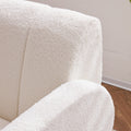 Modern Fabric Upholstered Armchair With Upholstered Reading Chair, Single Sofa, Living Room, Bedroom, Bed, Office Lounge Club Chair, Teddy Velvet White Aluminum