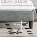 Queen Size Panel Bed Frame With Adjustable Button Tufted Headboard For Bedroom Linen Upholstered Wood Slat Support Easy Assembly,Light Grey Light Grey Wood
