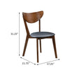 Dark Walnut And Black Open Back Side Chairs Set Of 2 Solid Black Brown Dining Room Foam Spot Clean Mid Century Modern Side Chair Rubberwood Open Back Foam Faux Leather