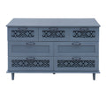 7 Drawer Cabinet, American Furniture, Suitable For Bedroom, Living Room, Study Blue Particle Board