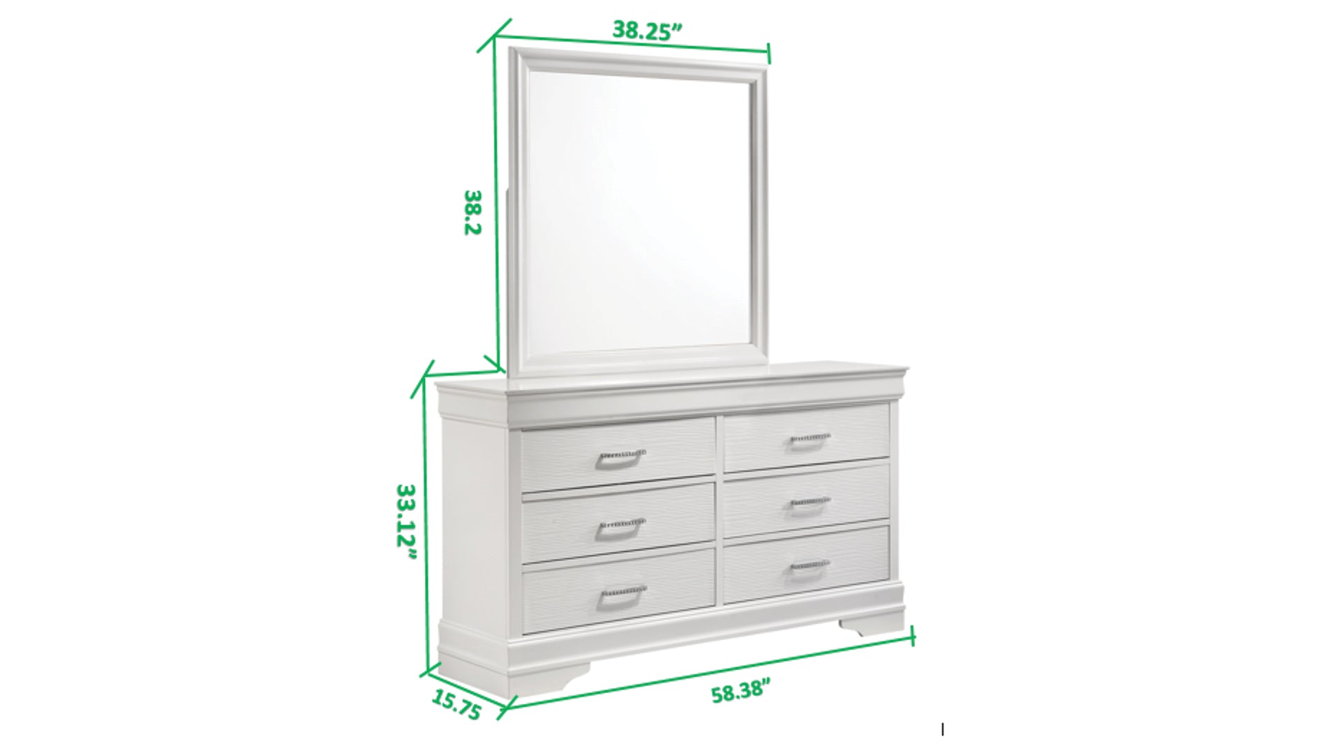 Modern Brooklyn 6 Drawer Dresser Made With Wood In White White Bedroom Modern Acacia Upholstered Wood