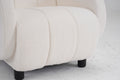 Modern Fabric Upholstered Armchair With Upholstered Reading Chair, Single Sofa, Living Room, Bedroom, Bed, Office Lounge Club Chair, Teddy Velvet White Aluminum