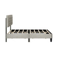 Full Size Panel Bed Frame With Adjustable Button Tufted Headboard For Bedroom Linen Upholstered Wood Slat Support Easy Assembly,Linen Beige Beige Wood