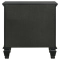 Black 3 Drawer Nightstand With Pull Out Tray Black 3 Drawers Bedroom Drawer Storage Coastal Rubberwood Felt Lined Drawers Black Wood