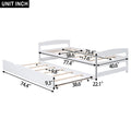 Twin Size Platform Bed With Twin Size Trundle, White Box Spring Not Required Twin White Wood Bedroom Pine