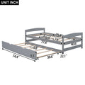 Twin Size Platform Bed With Twin Size Trundle, Gray Box Spring Not Required Twin Gray Wood Bedroom Pine