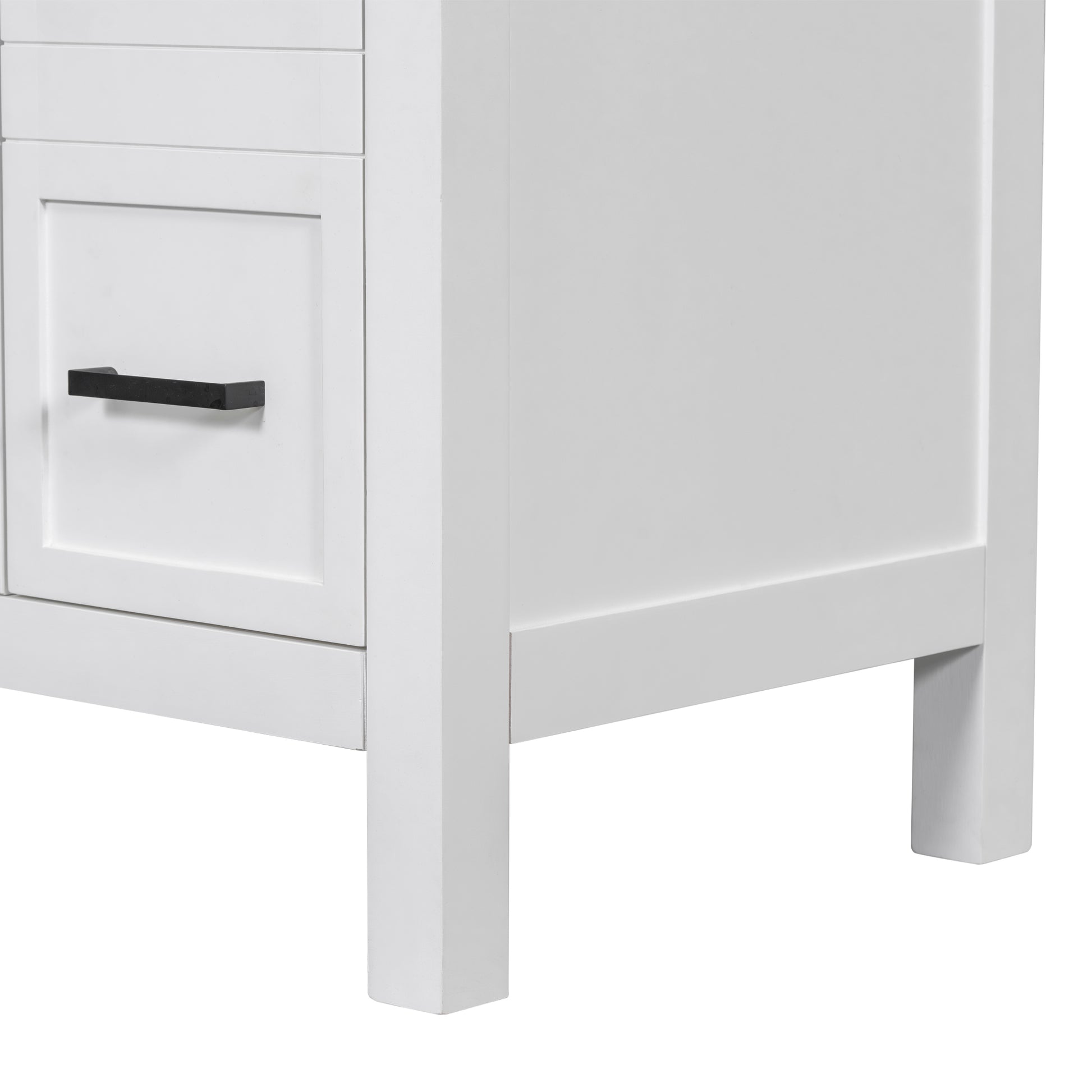 36" Bathroom Vanity Cabinet With Resin Integrated Sink 4 Drawers, 2 Doors White Solid Wood Mdf Resin