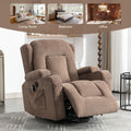 Power Lift Recliner Chair Recliners For Elderly With Heat And Massage Recliner Chair For Living Room With Infinite Position And Side Pocket,Usb Charge Port Brown Brown Power Push Button Soft Heavy Duty Cotton Wood Metal