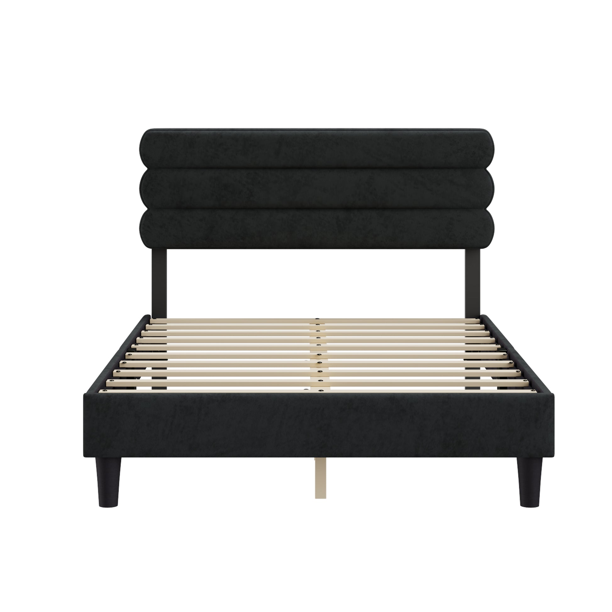 Queen Bed Frame With Headboard,Sturdy Platform Bed With Wooden Slats Support,No Box Spring,Mattress Foundation,Easy Assembly Dark Grey Dark Grey Wood