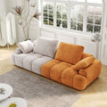 86.6 Large Size Two Seat Sofa,Modern Upholstered,Gray Paired With Yellow Suede Fabric Increase In Sitting Height Gray Yellow Velvet Wood Primary Living Space Soft Modern Eucalyptus Polyurethane Foam Eucalyptus 3 Seat