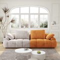 86.6 Large Size Two Seat Sofa,Modern Upholstered,Gray Paired With Yellow Suede Fabric Increase In Sitting Height Gray Yellow Velvet Wood Primary Living Space Soft Modern Eucalyptus Polyurethane Foam Eucalyptus 3 Seat