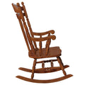 Medium Brown Rocking Chair Rubberwood Solid Brown Brown Primary Living Space Wipe Clean Traditional Rocking Chairs Rubberwood Arrow Back Wood