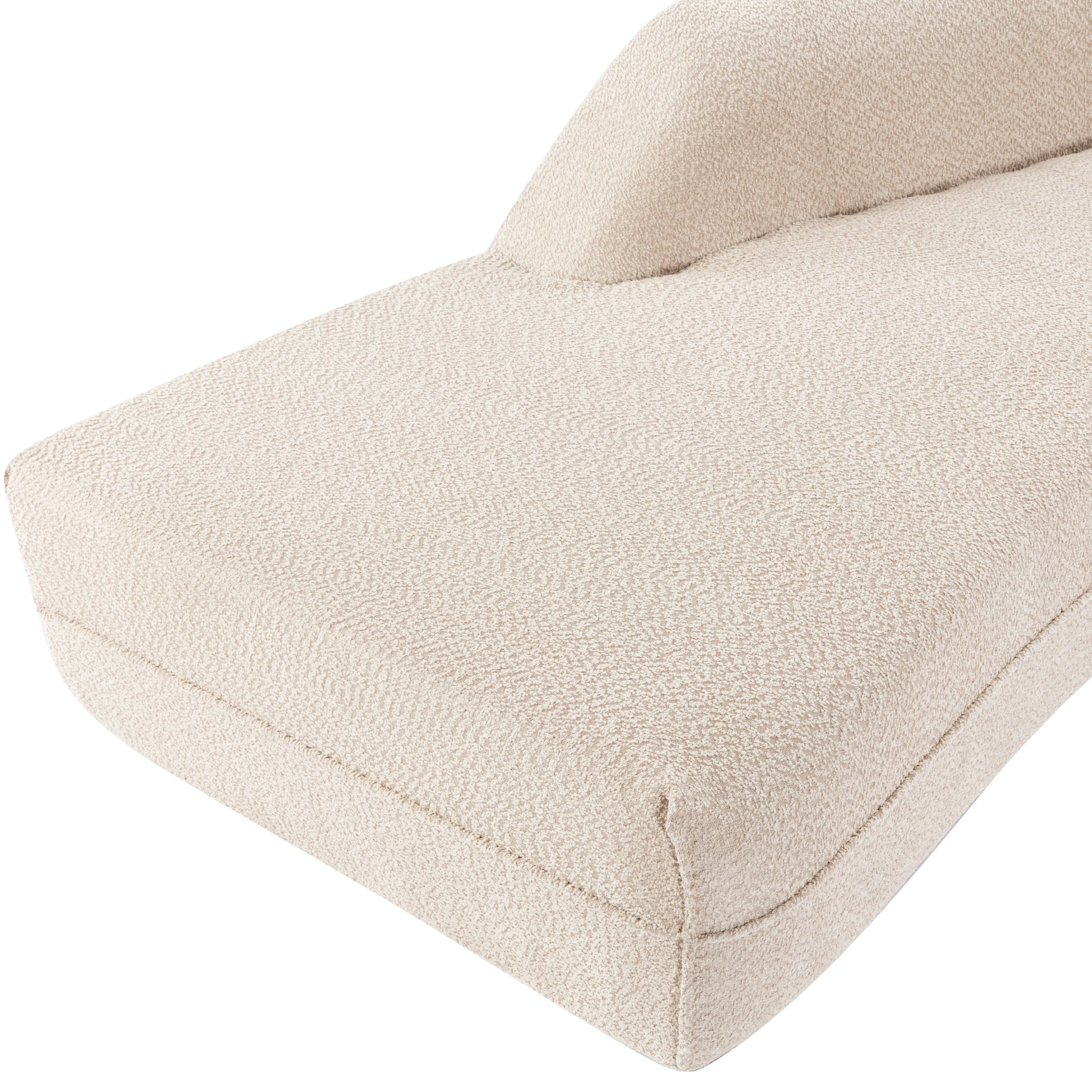 109.4" Curved Chaise Lounge Modern Indoor Sofa Couch For Living Room, Beige Old Sku:Wf313109Aaa Beige Boucle 2 Seat