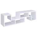 White Convertable Bookcase 5 White White Standard Office Open Back Wood Transitional Wood