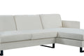 Sofa The Best Choice Products Upholstered Sectional Sofa For Families, Apartments, Dormitories, Award Rooms, Compact Space With Chaise Longue, 3 Seats, L Shaped Design, Off White Cream White Linen Dining Room Medium Soft Metal & Wood 3 Seat