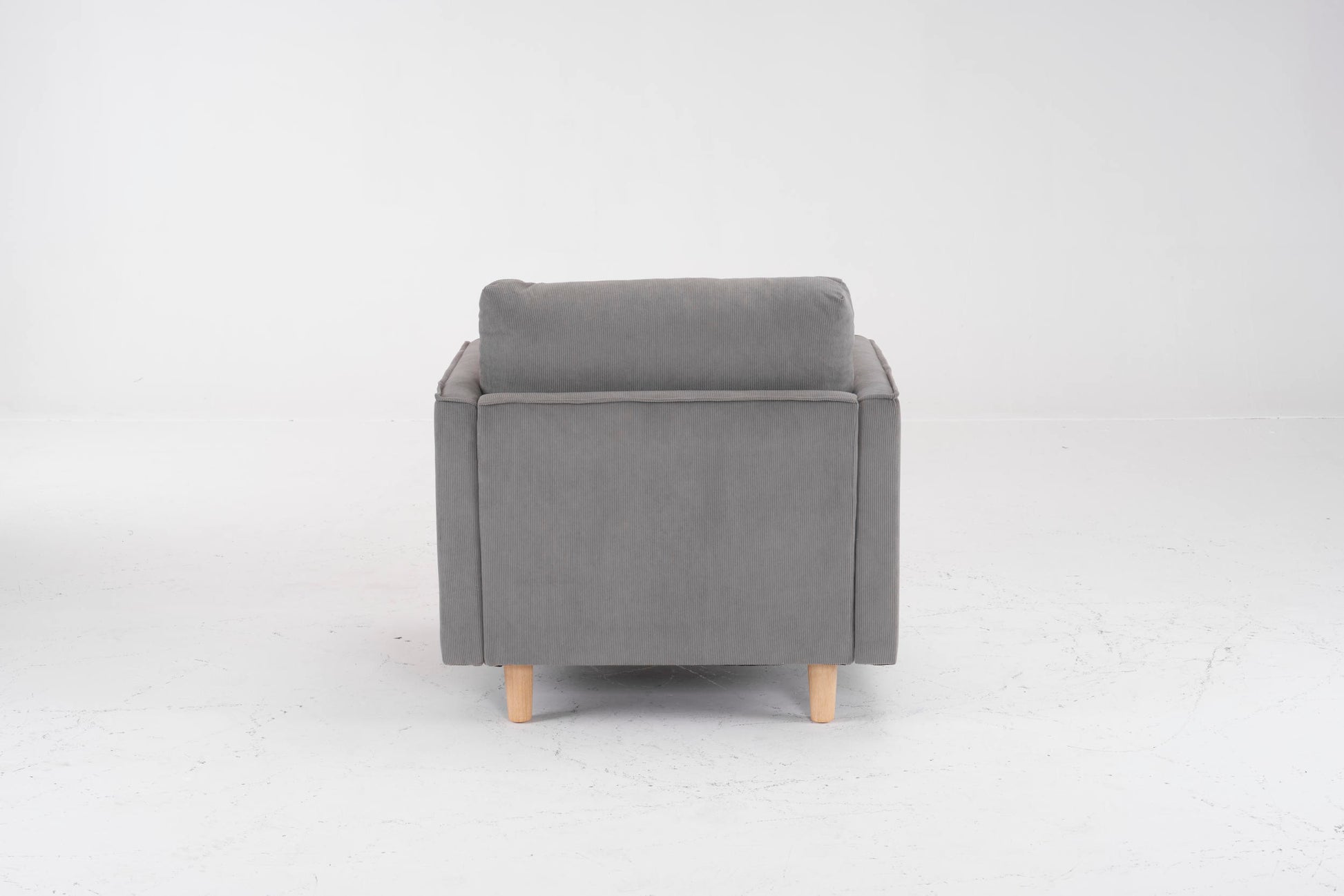 29.5 "W Modern Fabric Decorative Chair Armchair Upholstered Reading Chair Single Sofa Casual Club Chair With Solid Wooden Feet And 2 Pillow, For Living Room, Bedroom, Bed Room, Office, Corduroy Fabric Grey Foam Corduroy