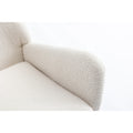 35.5 Inch Rocking Chair With Pocket, Soft Teddy Fabric Rocking Chair For Nursery, Comfy Wingback Glider Rocker With Safe Solid Wood Base For Living Room Bedroom Balcony White White Casual Foam Teddy
