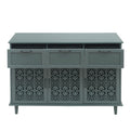 3 Door 3 Drawer Cabinet, American Furniture, Suitable For Bedroom, Living Room, Study Dark Green Particle Board
