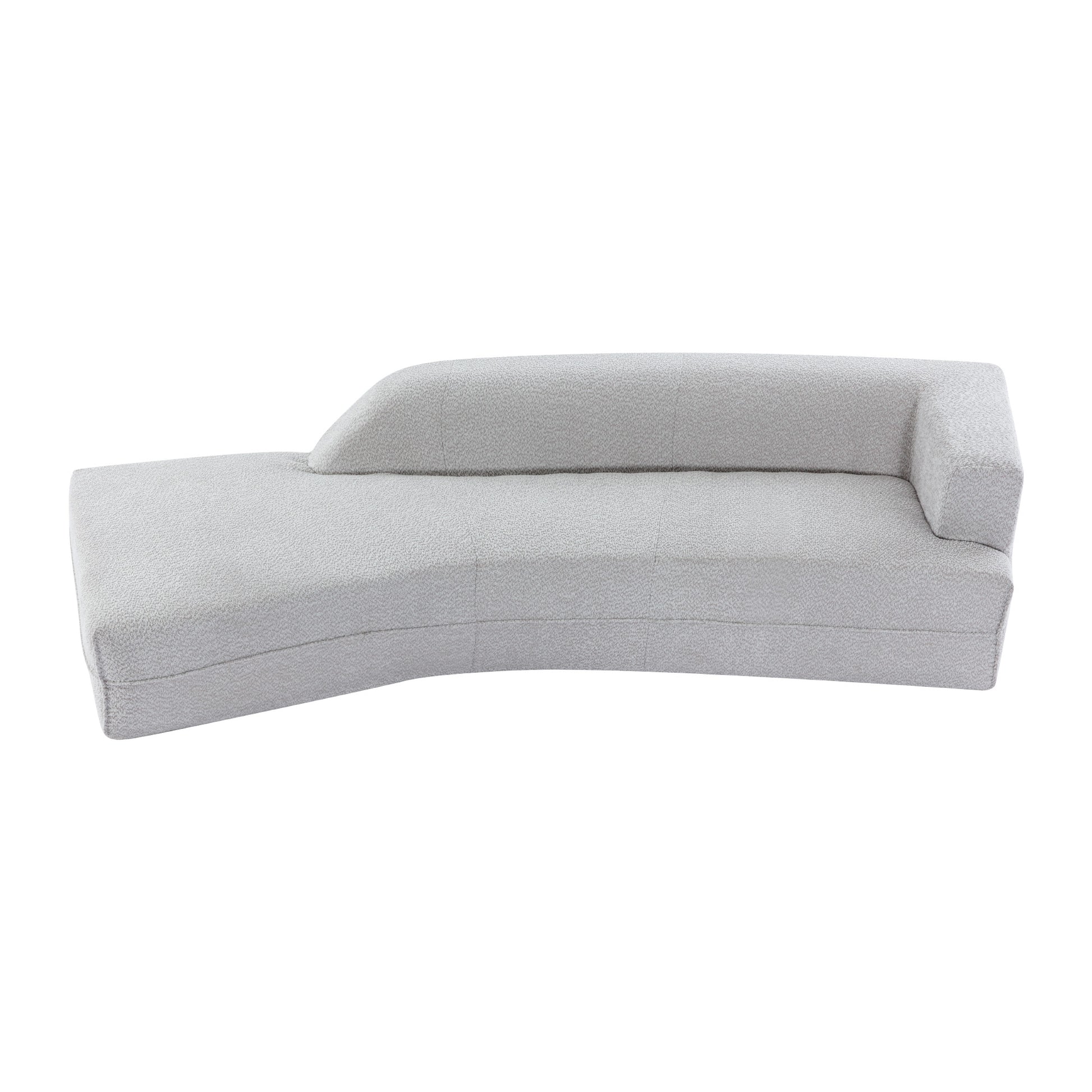 109.4" Curved Chaise Lounge Modern Indoor Sofa Couch For Living Room, Grey Old Sku:Wf313109Aae Grey Boucle 2 Seat