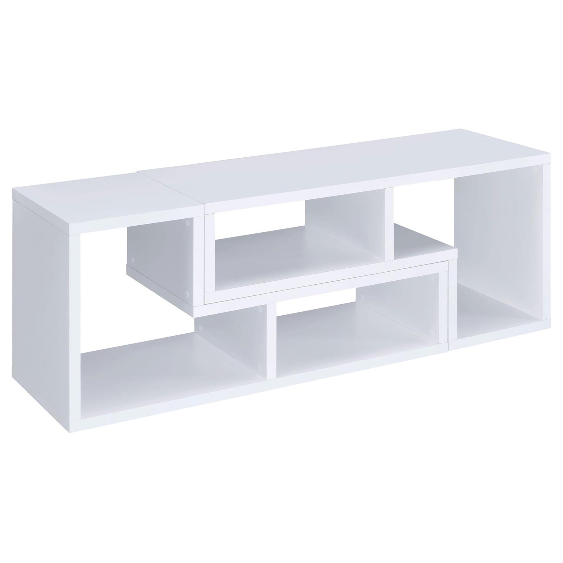 White Convertable Bookcase 5 White White Standard Office Open Back Wood Transitional Wood