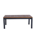 4 Piece Outdoor Sofa Set With Acacia Wood Top, Padded Patio Conversation Table Chair Set W Coffee Table For Garden, Backyard, Poolside Dark Grey Cushion Yes Complete Patio Set Dark Grey Rust Resistant Frame Mildew Resistant Cushion Garden & Outdoor