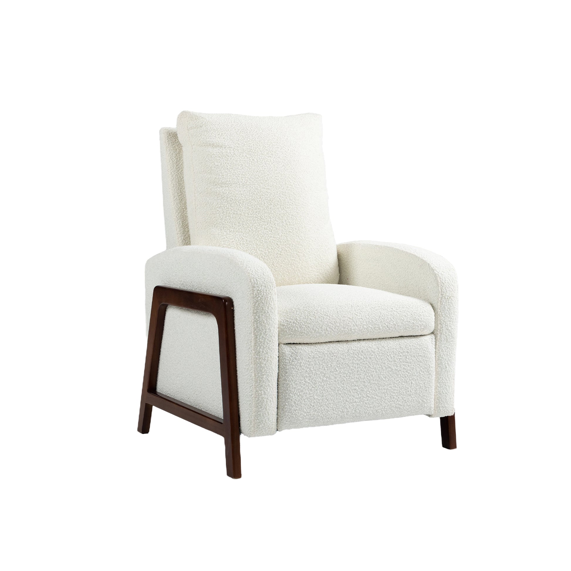 Coolmore Recliner Chair Adjustable Home Theater Single Fabric Recliner Sofa Furniture With Thick Seat Cushion And Backrest Modern Living Room Recliners Beige Boucle