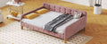 Full Size Upholstered Daybed With 4 Support Legs,Pink Full Pink Upholstered