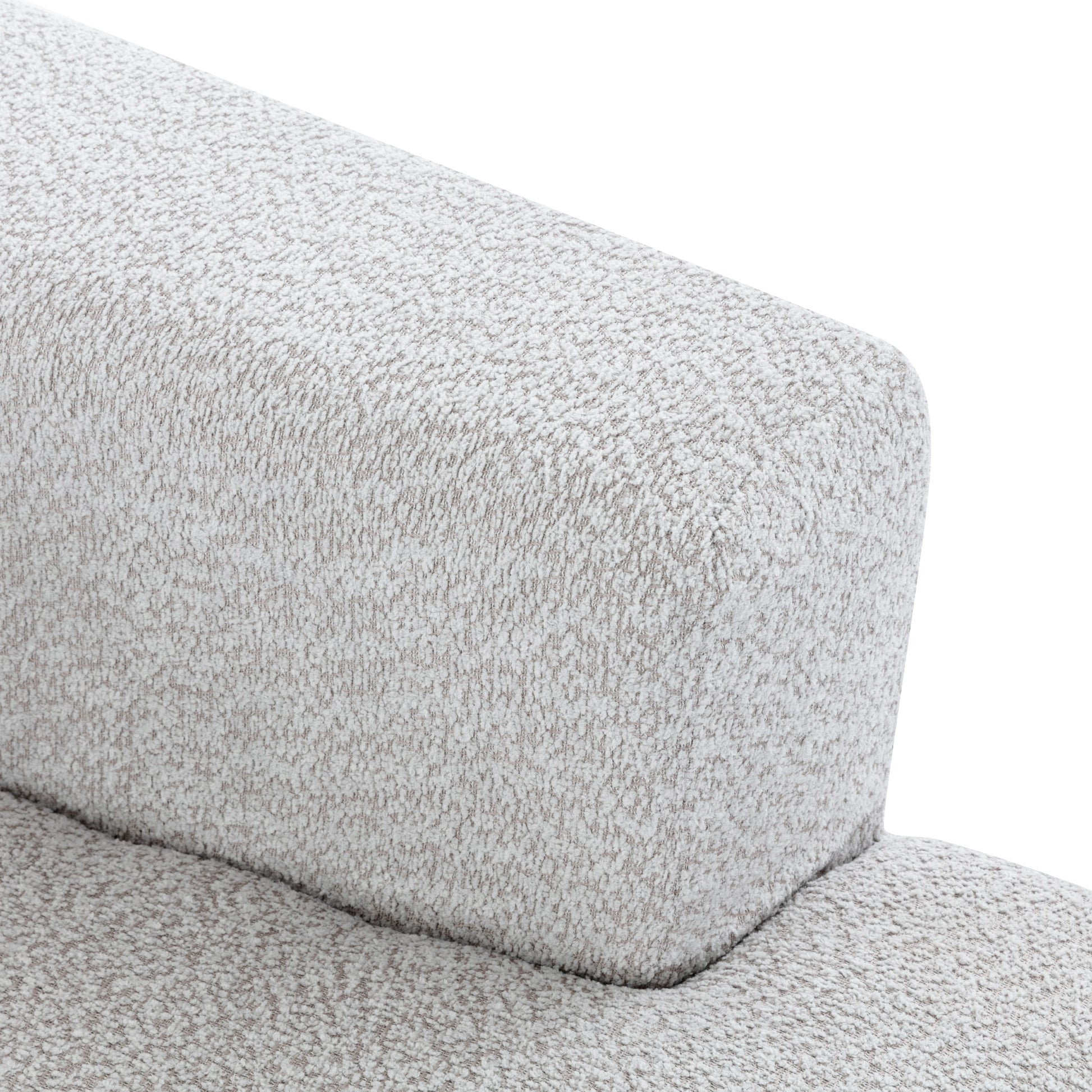 109.4" Curved Chaise Lounge Modern Indoor Sofa Couch For Living Room, Grey Old Sku:Wf313109Aae Grey Boucle 2 Seat