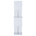 White And Chrome 4 Tier Bookcase 4 White White Geometric Vertical Office Open Back Wood Contemporary,Modern Wood Metal