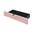 Queen Size Upholstered Platform Bed With Led Frame, With Twin Xl Size Trundle And 2 Drawers, Linen Fabric, Pink Pink Linen