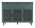 3 Door 3 Drawer Cabinet, American Furniture, Suitable For Bedroom, Living Room, Study Dark Green Particle Board