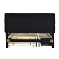 Queen Size Upholstered Platform Bed With Led Frame, With Twin Xl Size Trundle And 2 Drawers, Linen Fabric, Gray Gray Linen