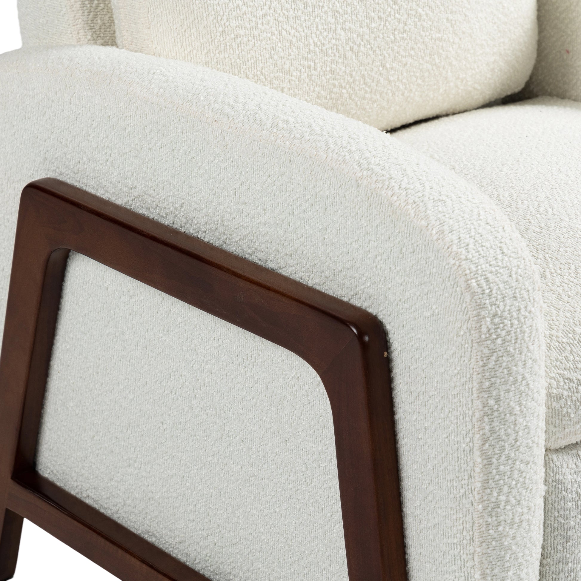 Coolmore Recliner Chair Adjustable Home Theater Single Fabric Recliner Sofa Furniture With Thick Seat Cushion And Backrest Modern Living Room Recliners Beige Boucle