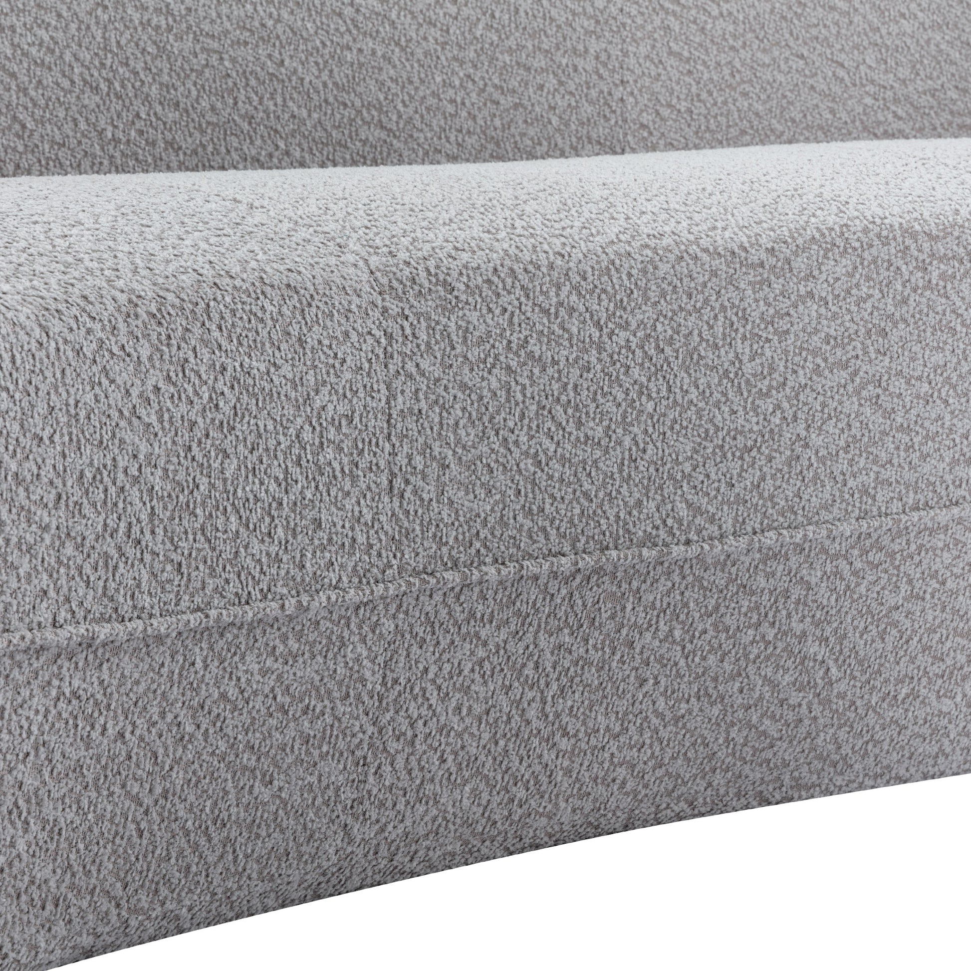 109.4" Curved Chaise Lounge Modern Indoor Sofa Couch For Living Room, Grey Old Sku:Wf313109Aae Grey Boucle 2 Seat