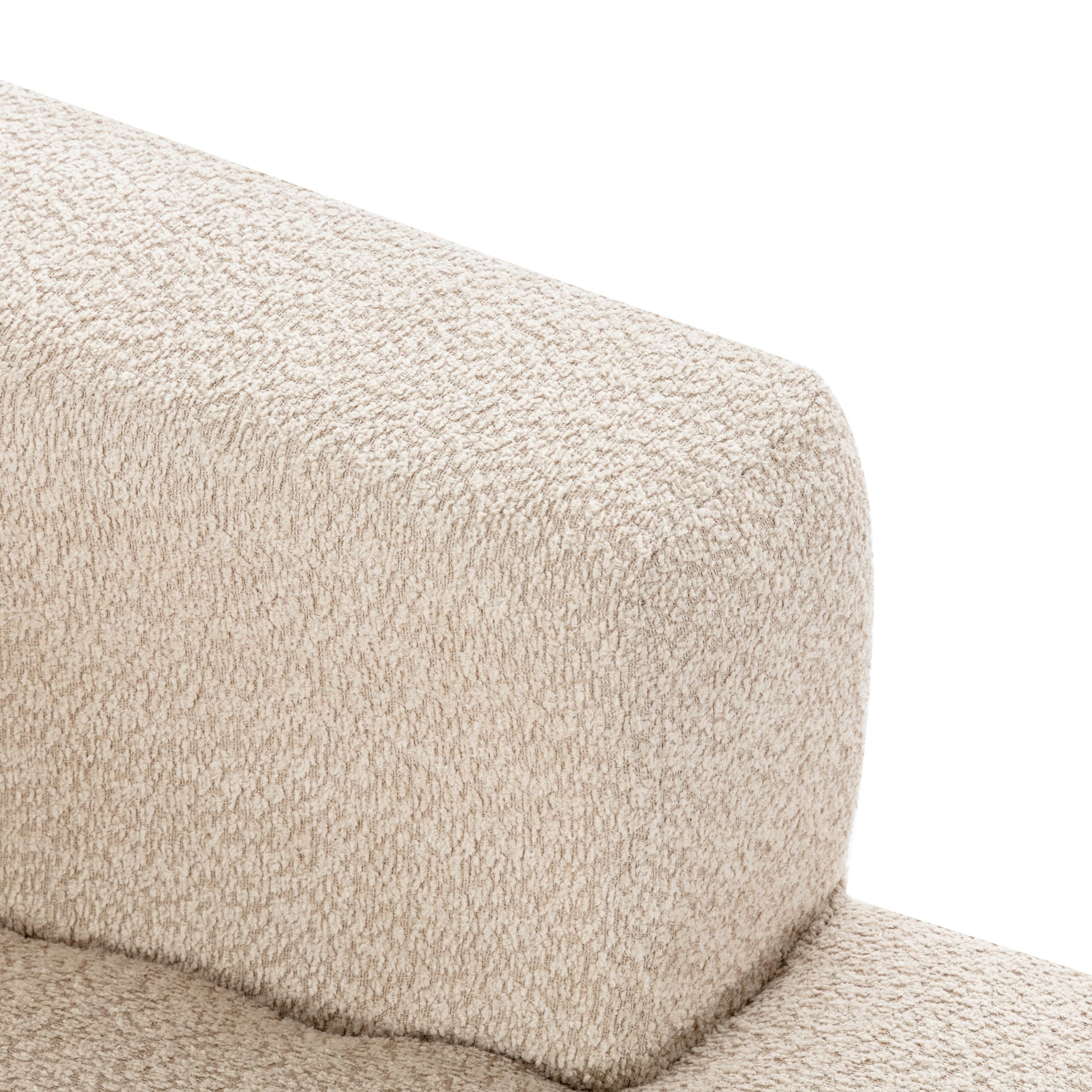 109.4" Curved Chaise Lounge Modern Indoor Sofa Couch For Living Room, Beige Old Sku:Wf313109Aaa Beige Boucle 2 Seat