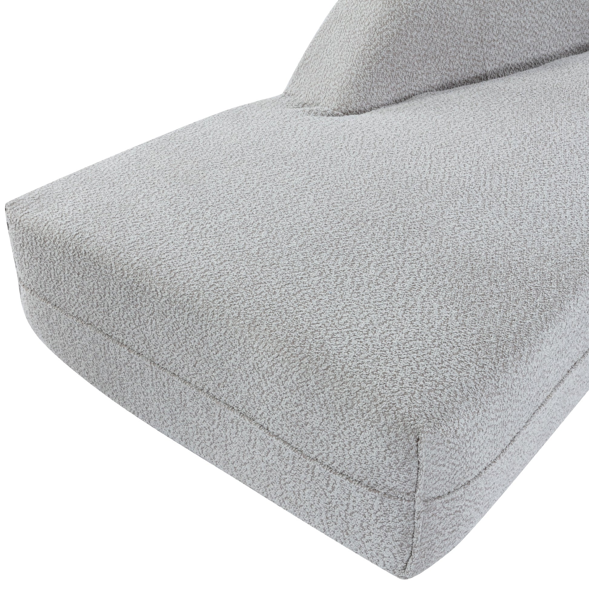 109.4" Curved Chaise Lounge Modern Indoor Sofa Couch For Living Room, Grey Old Sku:Wf313109Aae Grey Boucle 2 Seat