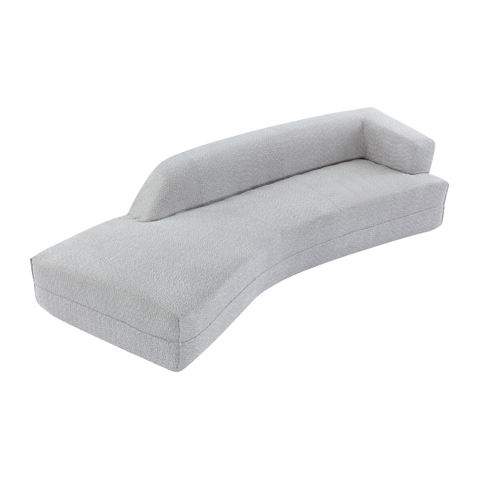 109.4" Curved Chaise Lounge Modern Indoor Sofa Couch For Living Room, Grey Old Sku:Wf313109Aae Grey Boucle 2 Seat