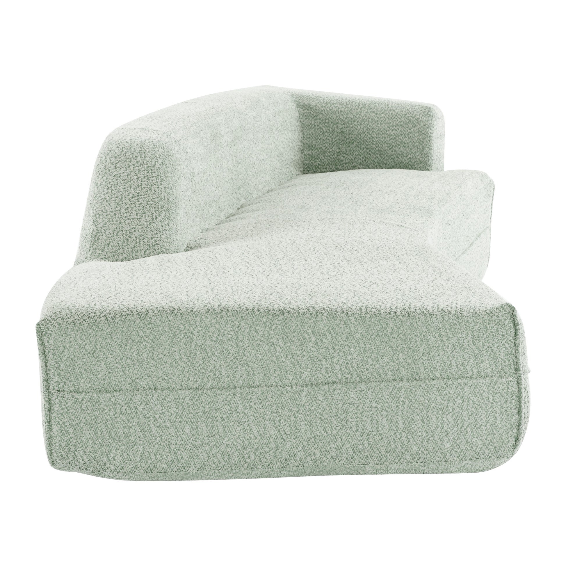 109.4" Curved Chaise Lounge Modern Indoor Sofa Couch For Living Room, Green Old Sku:Wf313109Aaf Green Boucle