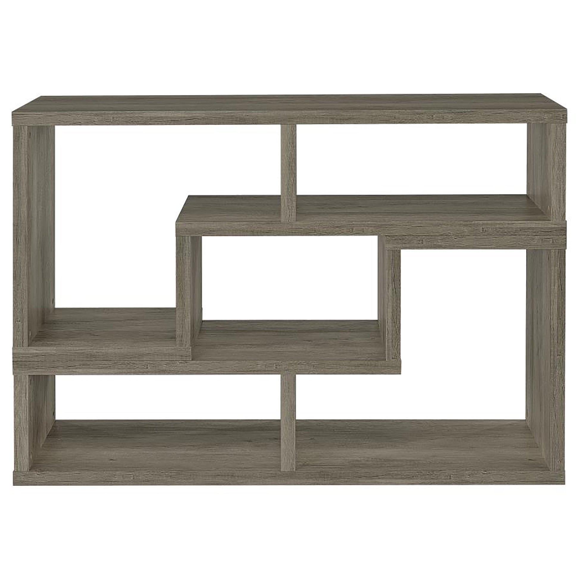 Grey Driftwood Convertable Bookcase 6 Grey Gray Standard Office Open Back Wood Transitional Wood