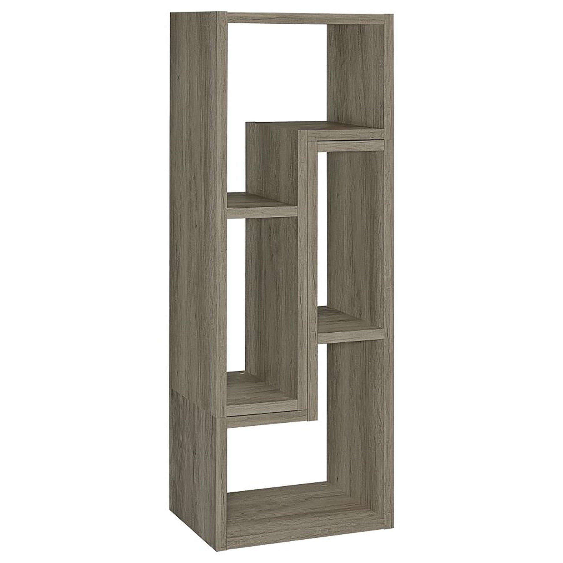 Grey Driftwood Convertable Bookcase 6 Grey Gray Standard Office Open Back Wood Transitional Wood