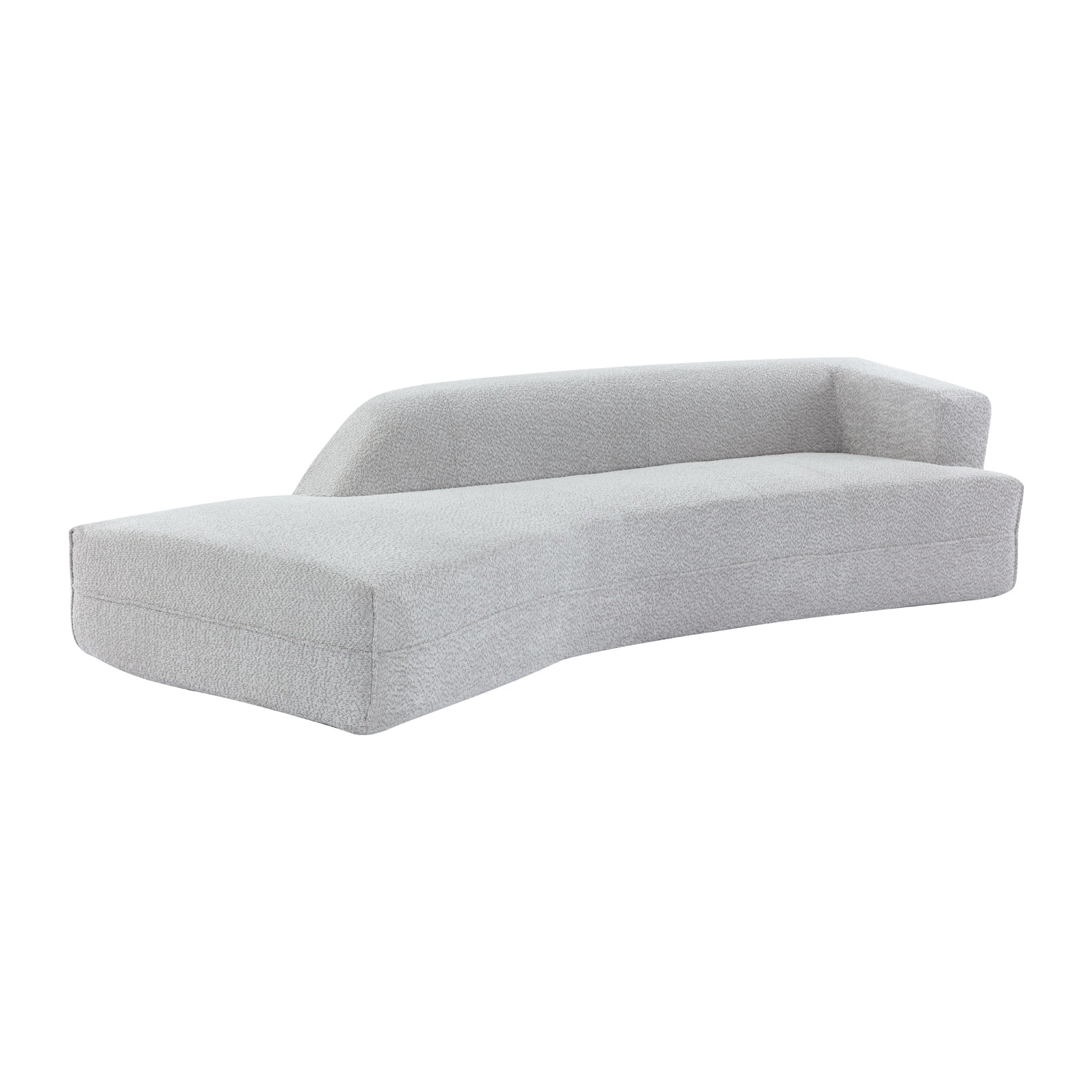 109.4" Curved Chaise Lounge Modern Indoor Sofa Couch For Living Room, Grey Old Sku:Wf313109Aae Grey Boucle 2 Seat
